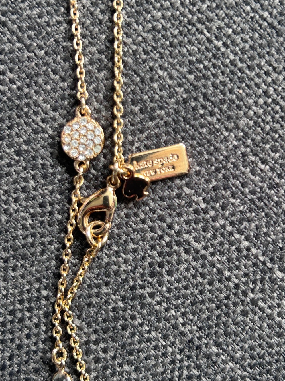 Kate Spade Cluster Gold Crystal Station and Pave 16” Necklace - Picture 5 of 10